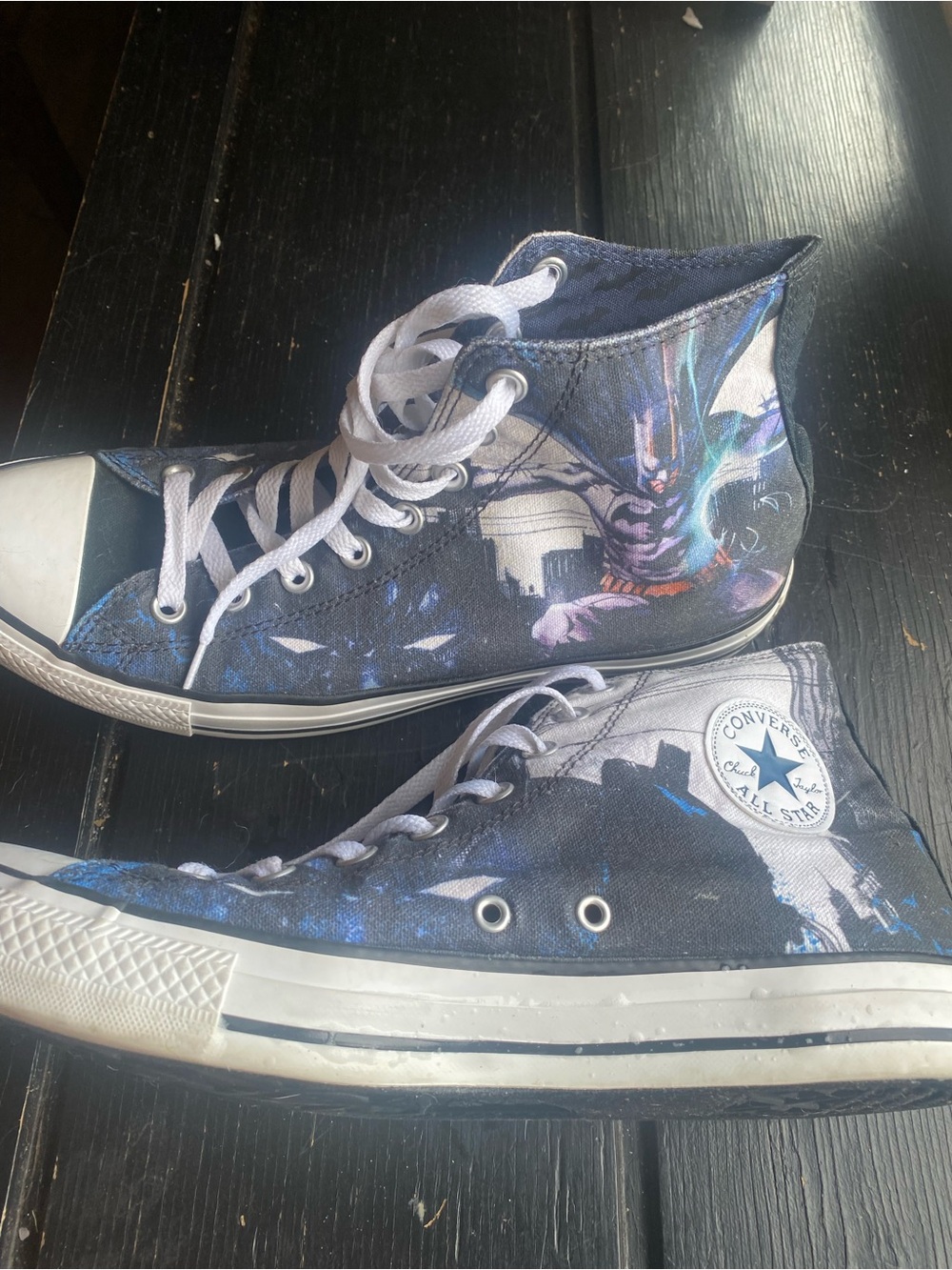 DC Comics High Top Sneakers - Black/Blue Graphic Converse